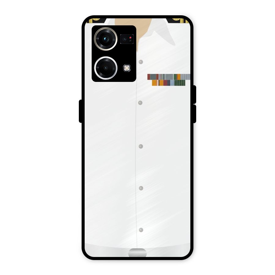 Navy Uniform Metal Back Case for Oppo F21s Pro 4G