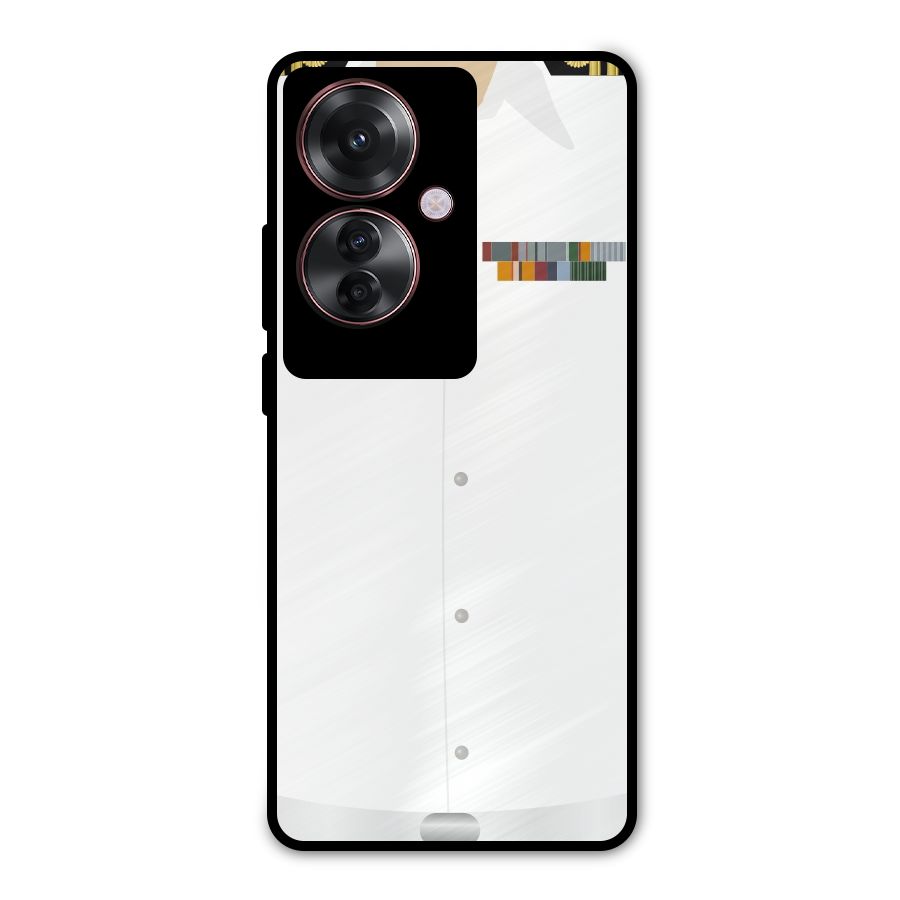 Navy Uniform Metal Back Case for Oppo F25 Pro