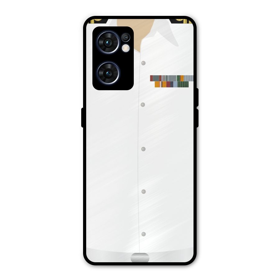 Navy Uniform Metal Back Case for Oppo Reno7 5G