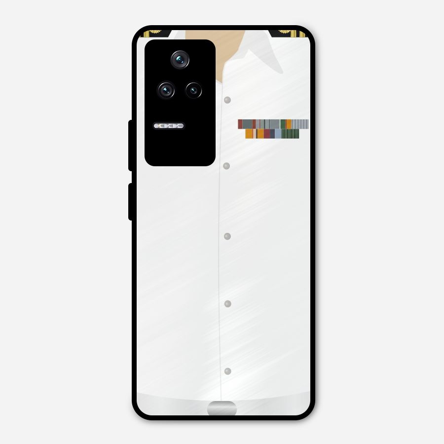Navy Uniform Metal Back Case for Poco F4 5G