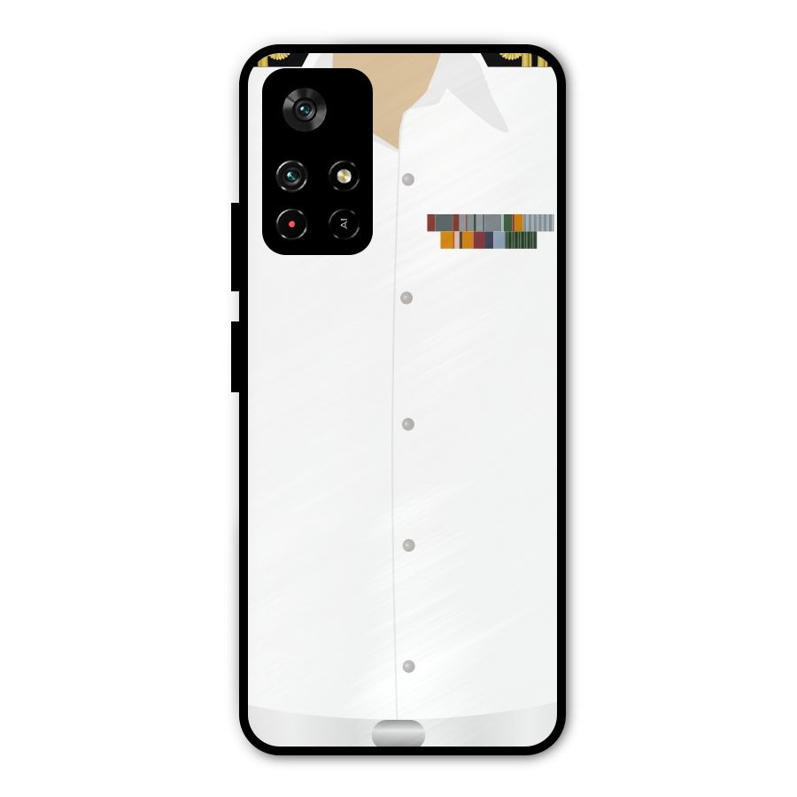 Navy Uniform Metal Back Case for Poco M4 Pro 5G