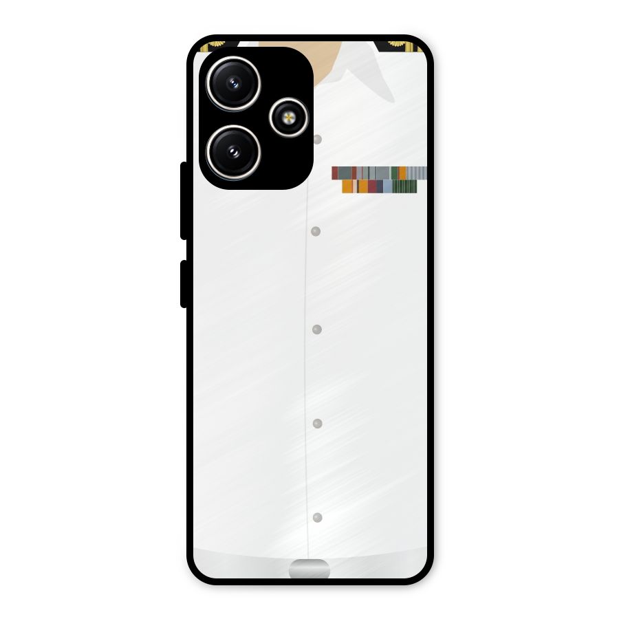 Navy Uniform Metal Back Case for Poco M6 Pro