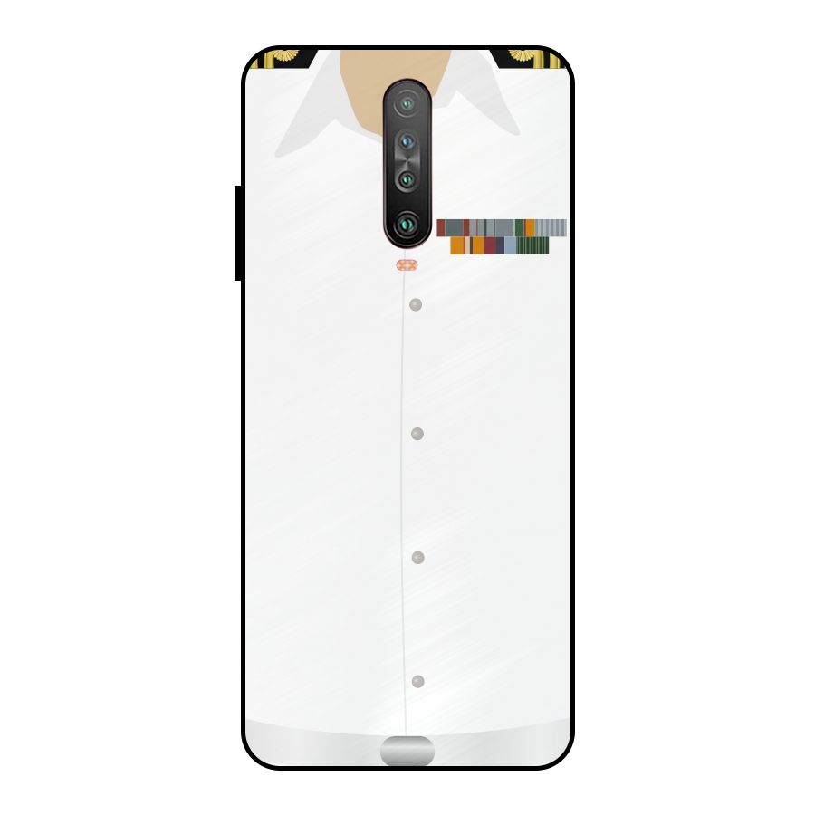 Navy Uniform Metal Back Case for Poco X2