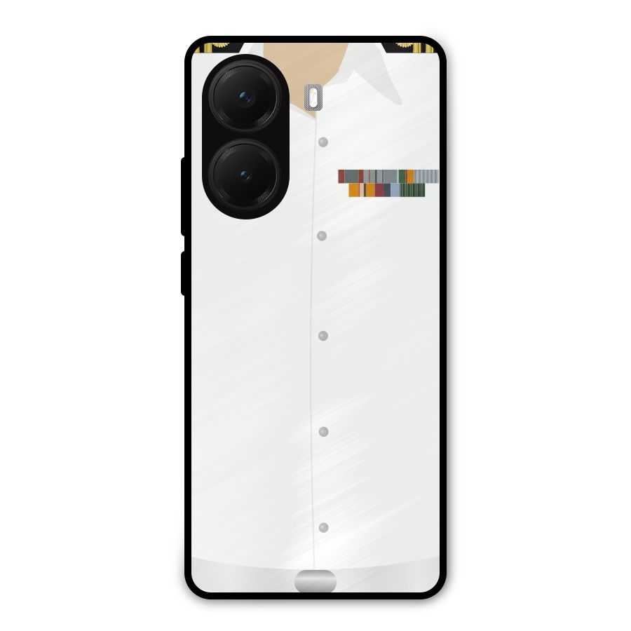 Navy Uniform Metal Back Case for Poco X7 Pro