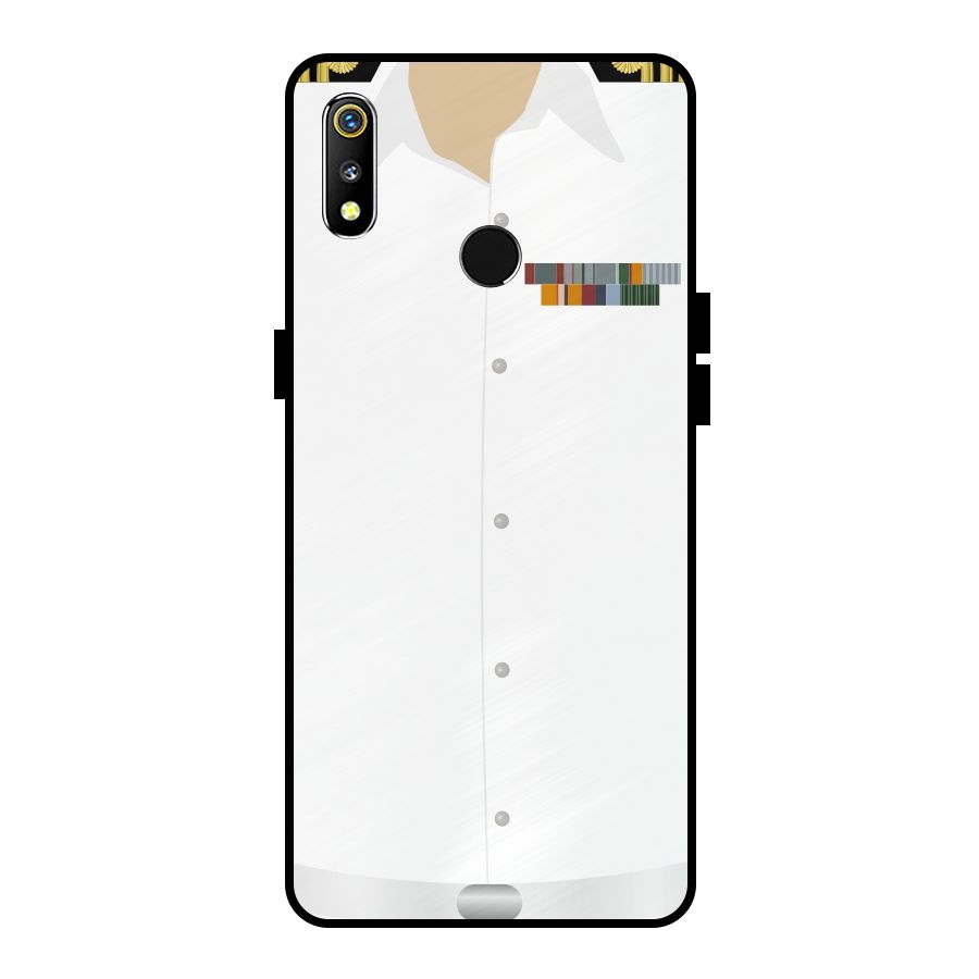 Navy Uniform Metal Back Case for Realme 3i