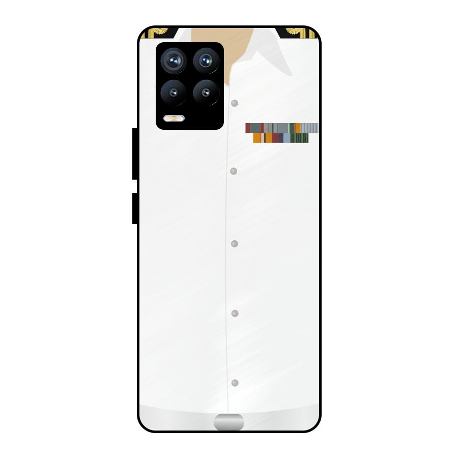 Navy Uniform Metal Back Case for Realme 8 Pro