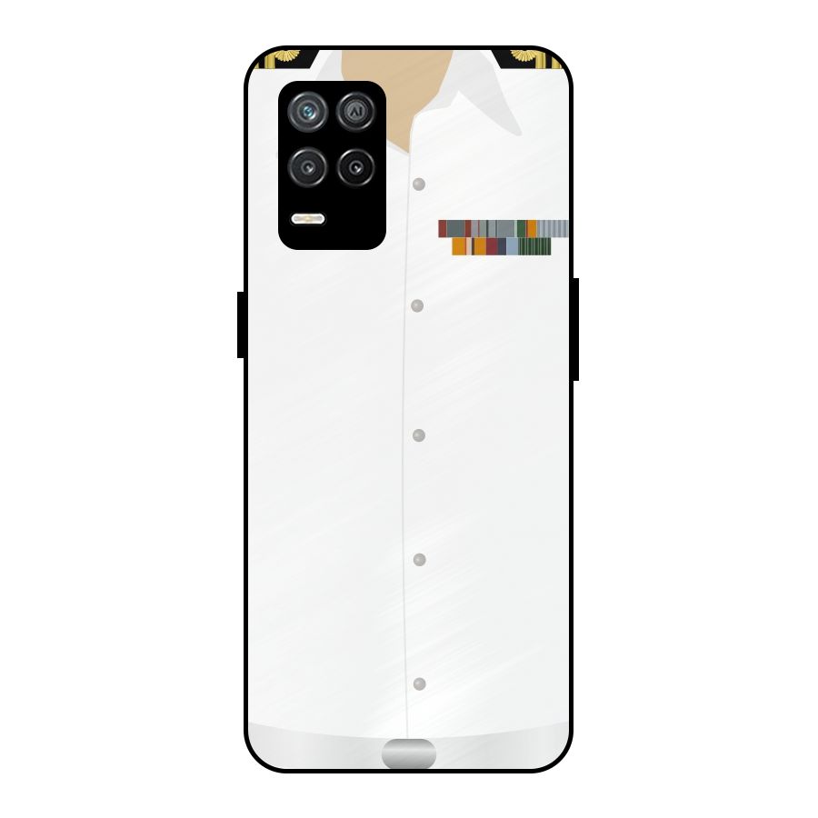 Navy Uniform Metal Back Case for Realme 8s 5G