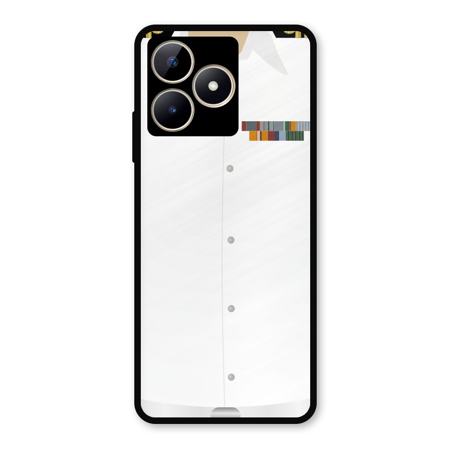 Navy Uniform Metal Back Case for Realme Narzo N53