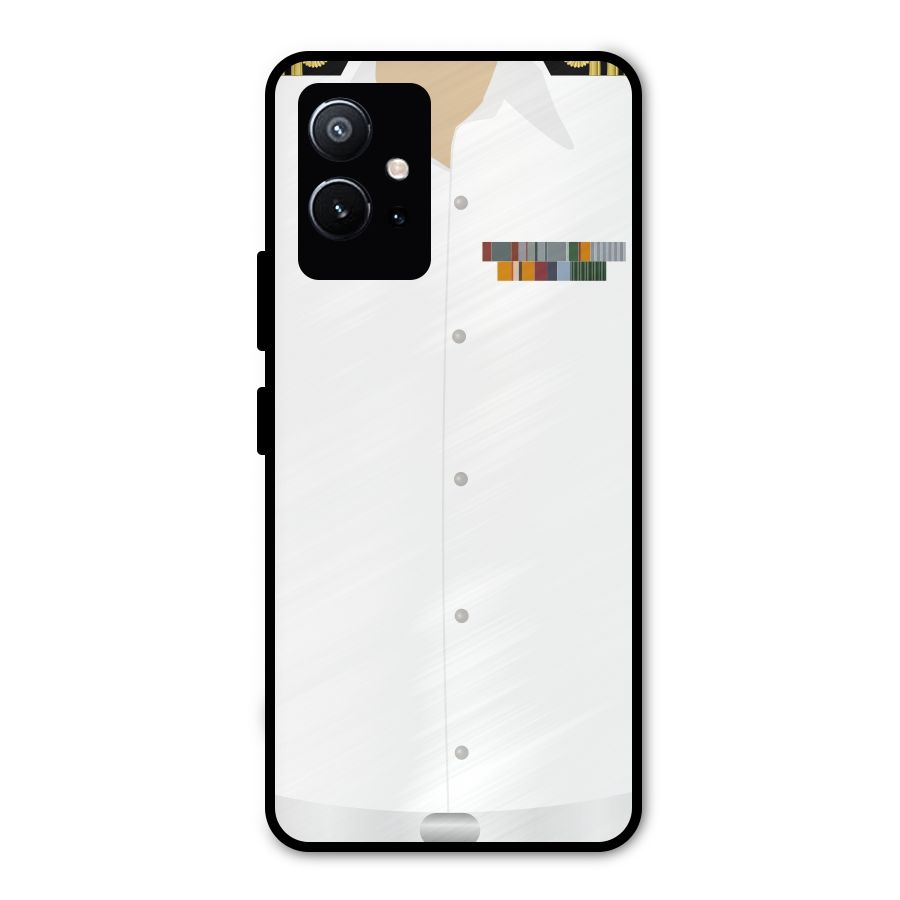 Navy Uniform Metal Back Case for Vivo T1 5G
