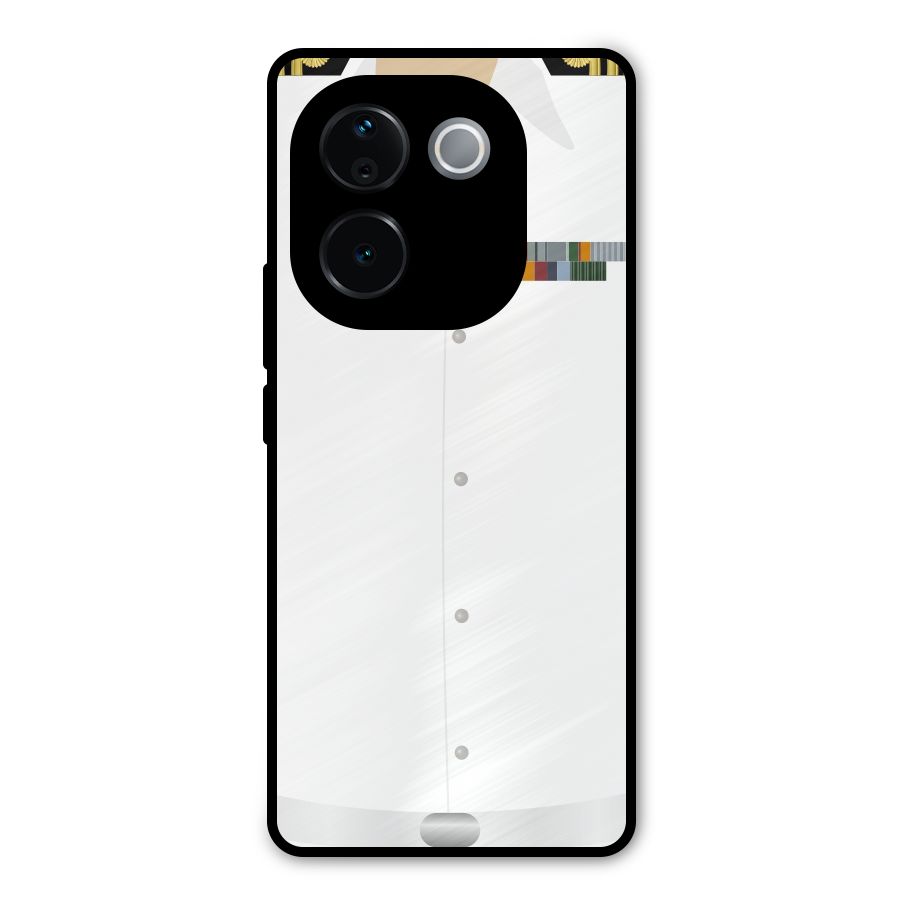 Navy Uniform Metal Back Case for Vivo T3 Pro