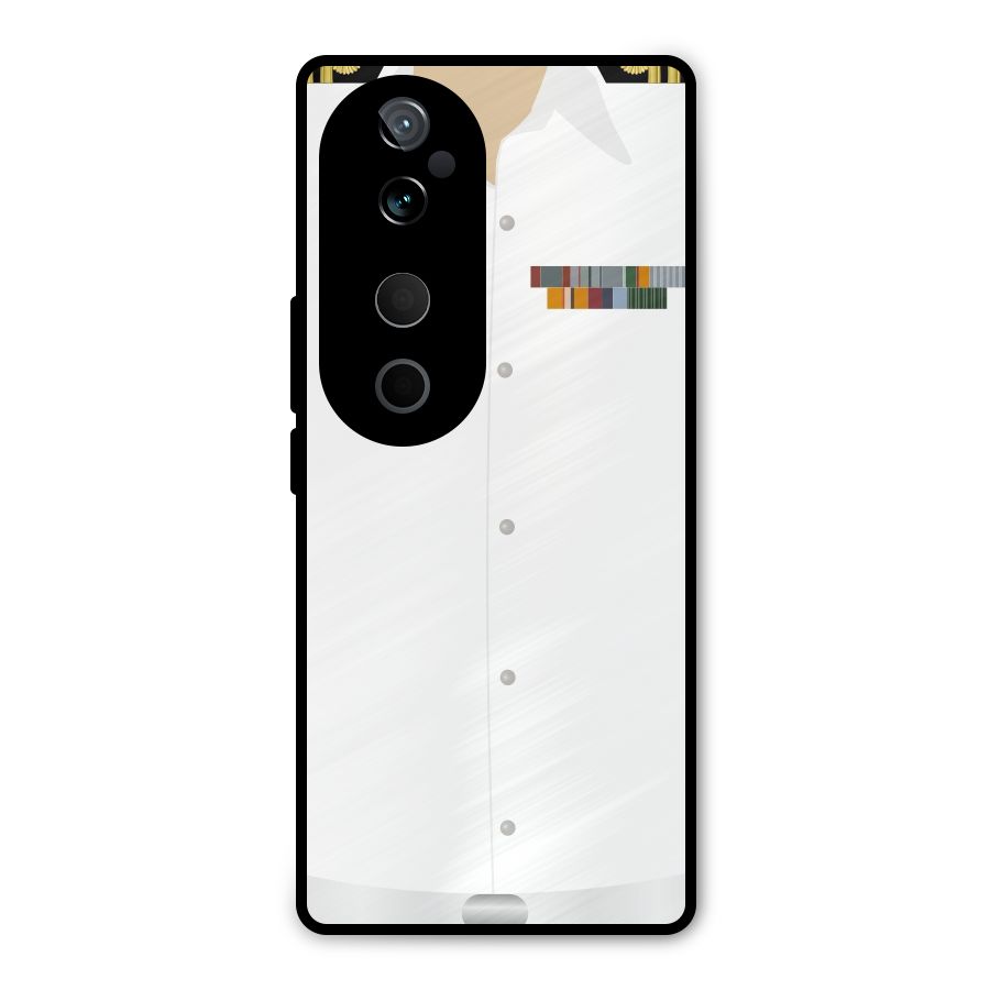 Navy Uniform Metal Back Case for Vivo T3 Ultra