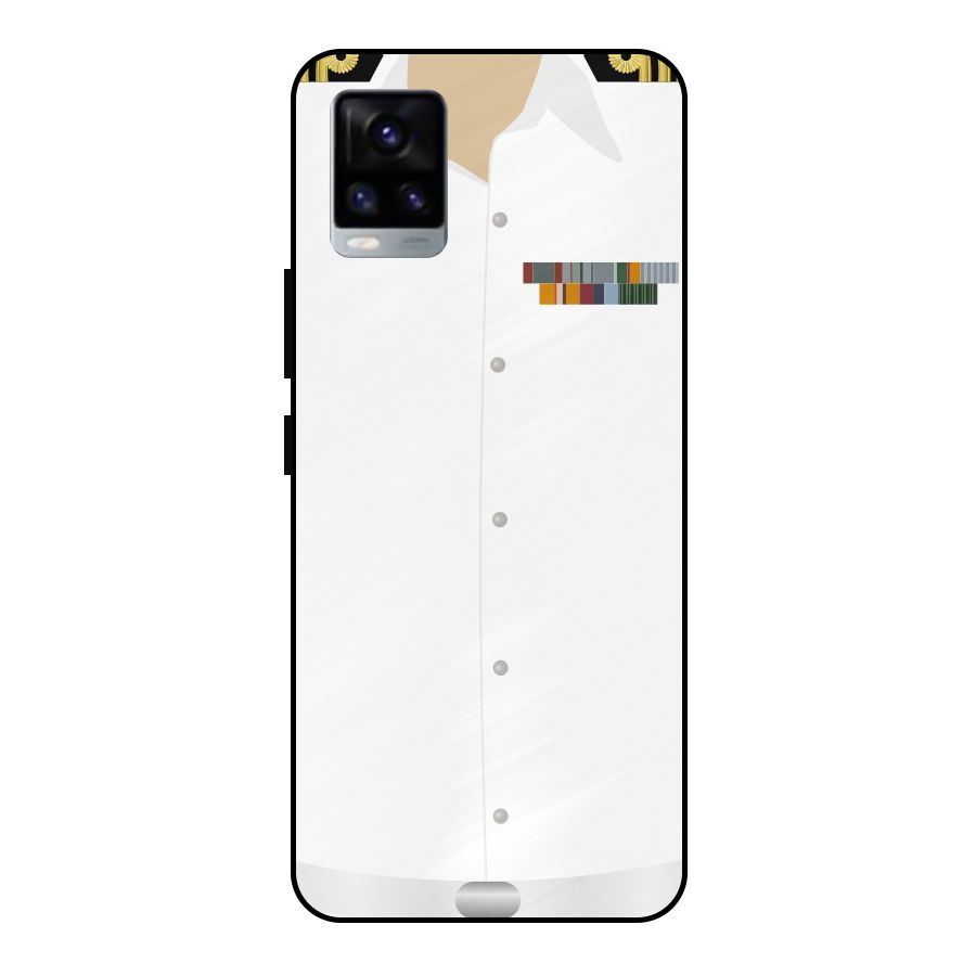 Navy Uniform Metal Back Case for Vivo V20 2021