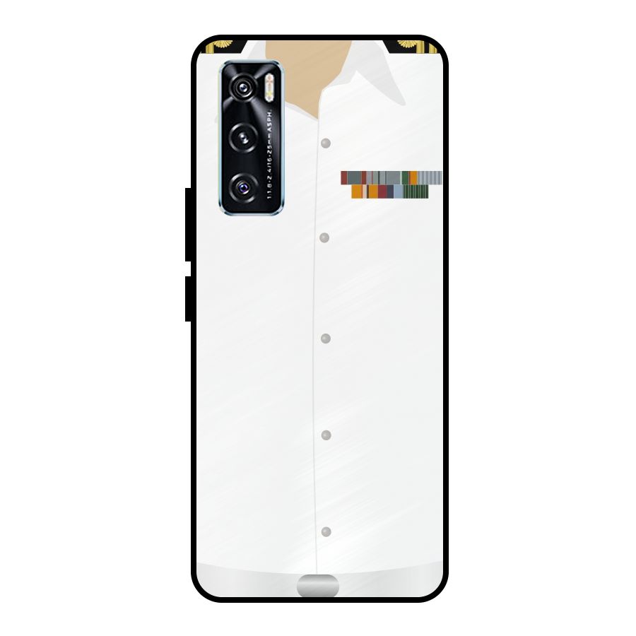 Navy Uniform Metal Back Case for Vivo V20 SE