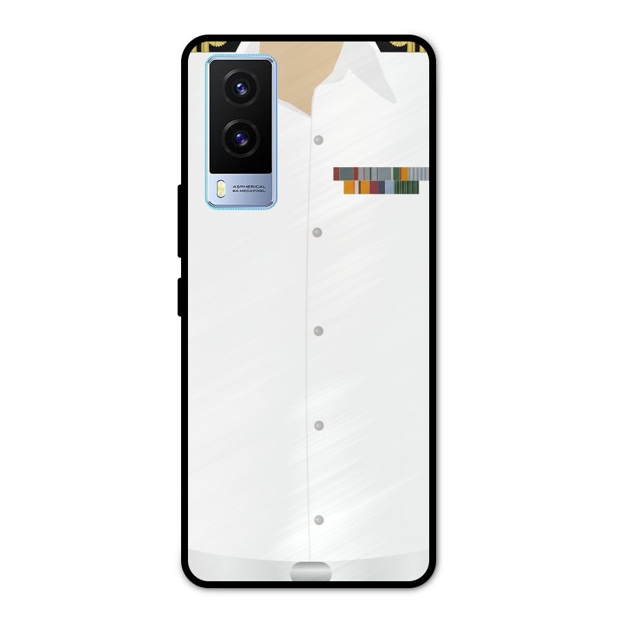 Navy Uniform Metal Back Case for Vivo V21e 5G