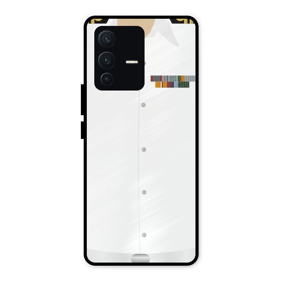 Navy Uniform Metal Back Case for Vivo V23 5G