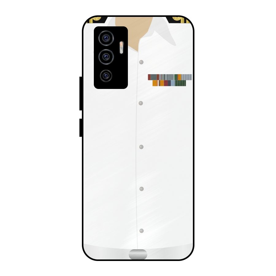 Navy Uniform Metal Back Case for Vivo V23e