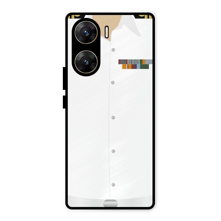 Navy Uniform Metal Back Case for Vivo V29e