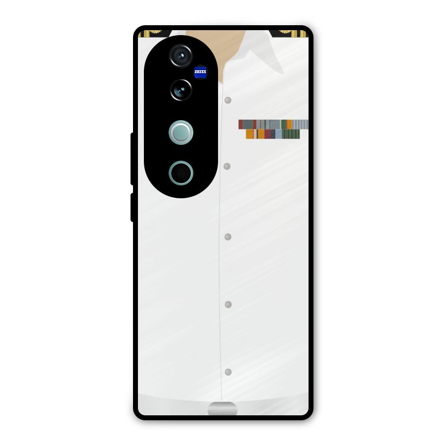 Navy Uniform Metal Back Case for Vivo V40 Pro