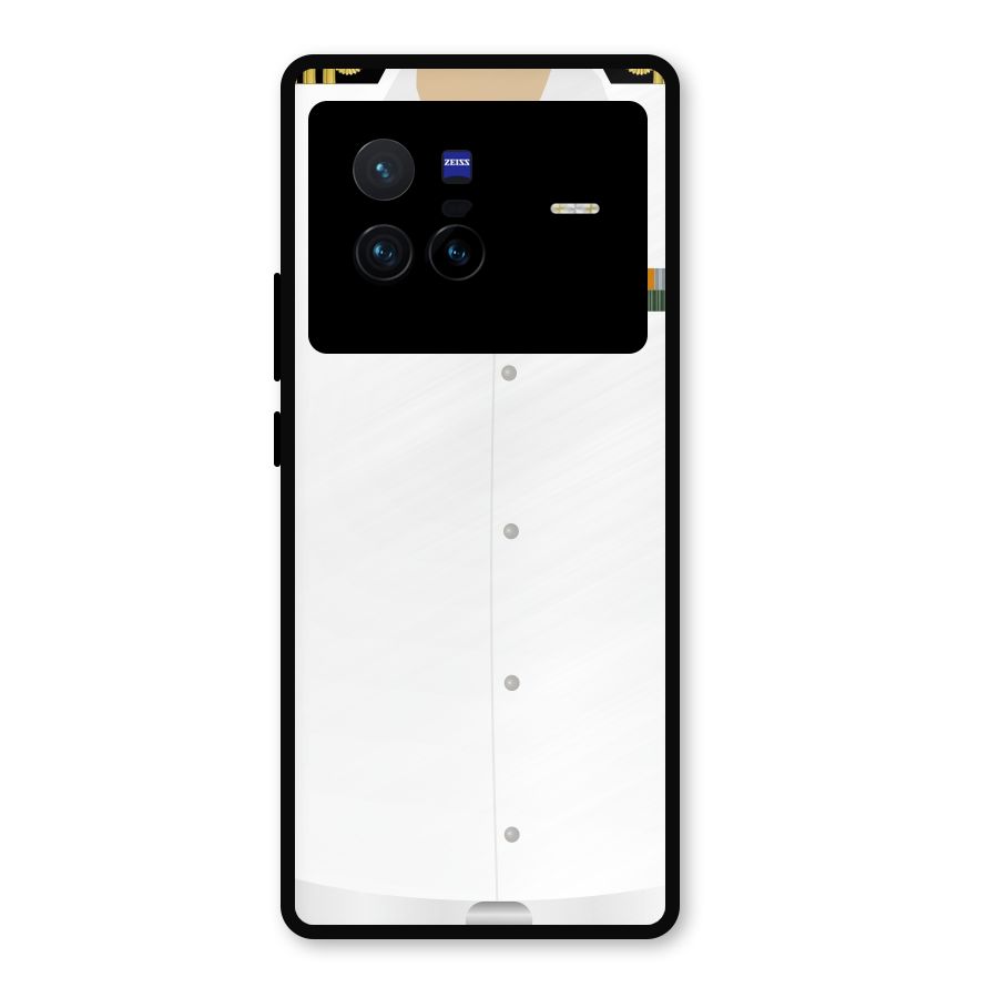 Navy Uniform Metal Back Case for Vivo X80