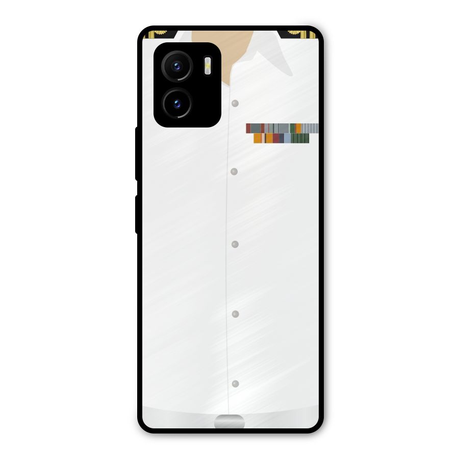 Navy Uniform Metal Back Case for Vivo Y15s