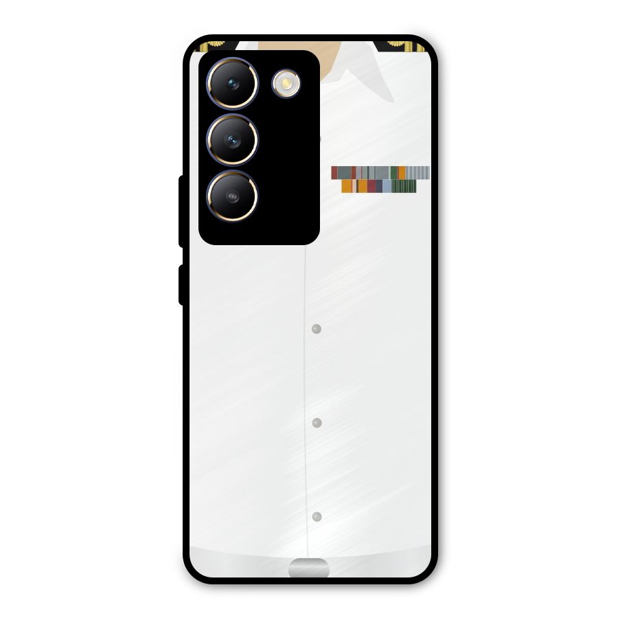 Navy Uniform Metal Back Case for Vivo Y200e
