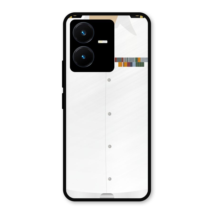 Navy Uniform Metal Back Case for Vivo Y22s