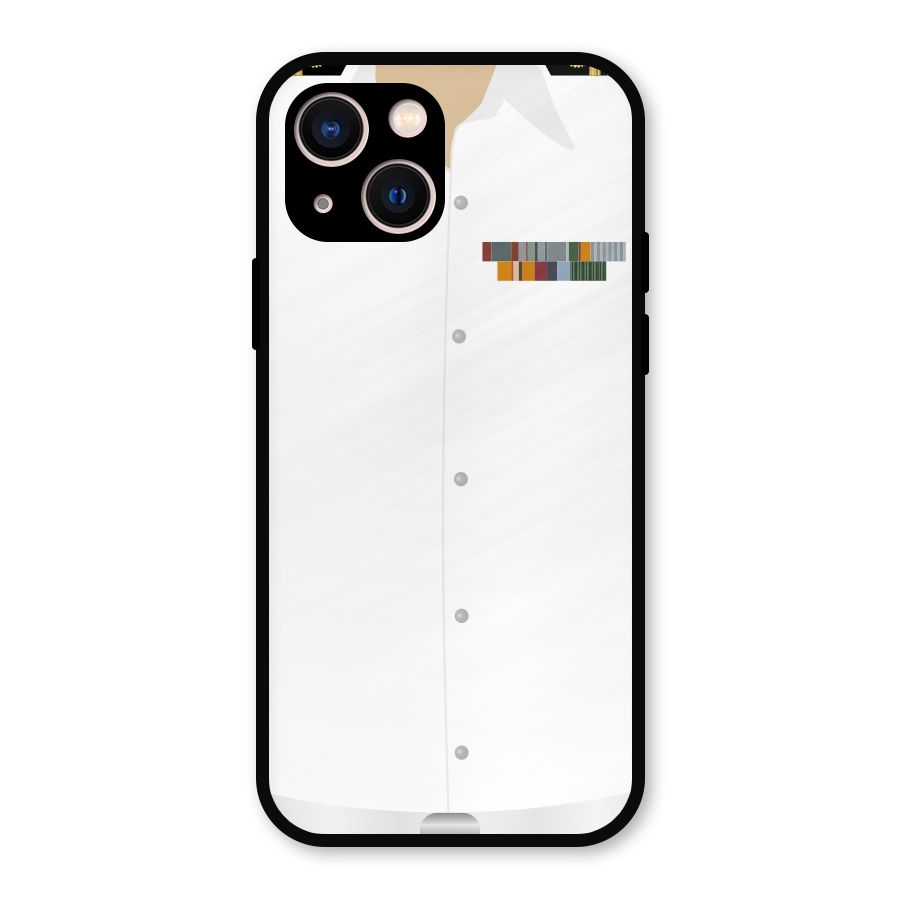 Navy Uniform Metal Back Case for iPhone 13