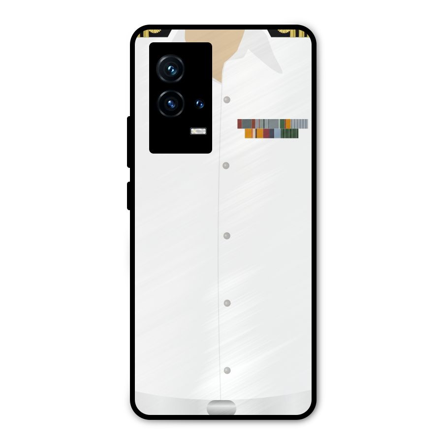 Navy Uniform Metal Back Case for iQOO 9 5G