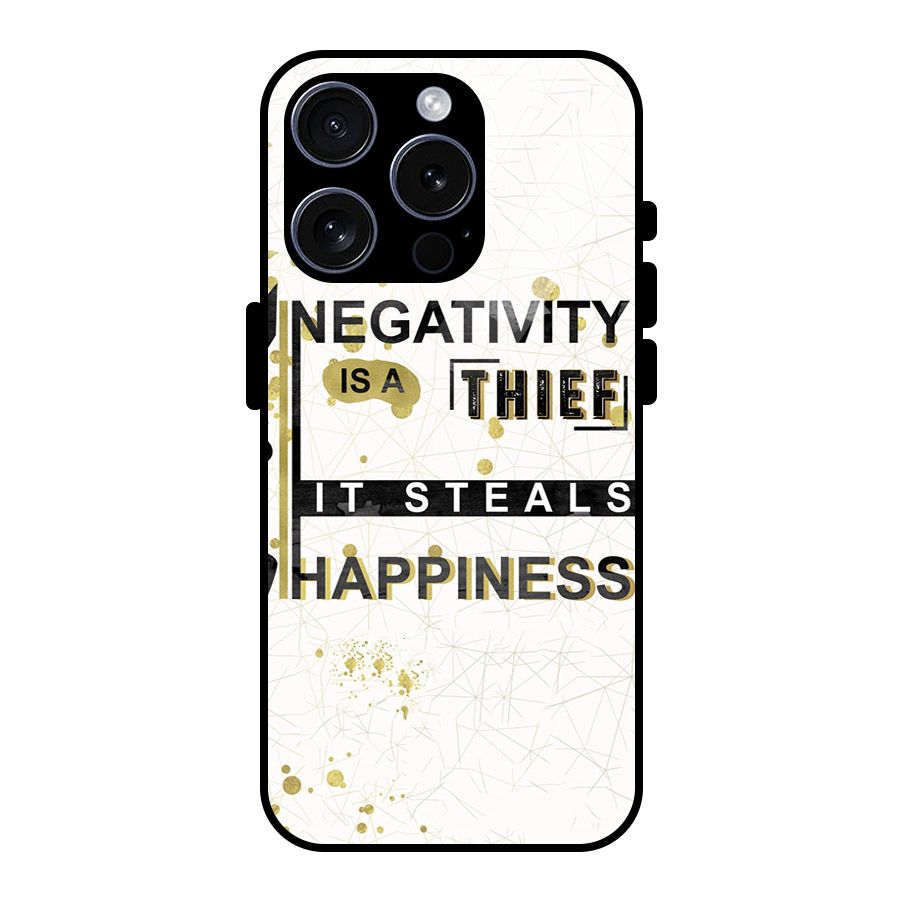 Negativity Thief Glass Back Case for iPhone 15 Pro