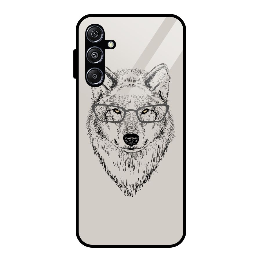Nerdy Wolf Glass Back Case for Galaxy M34 5G