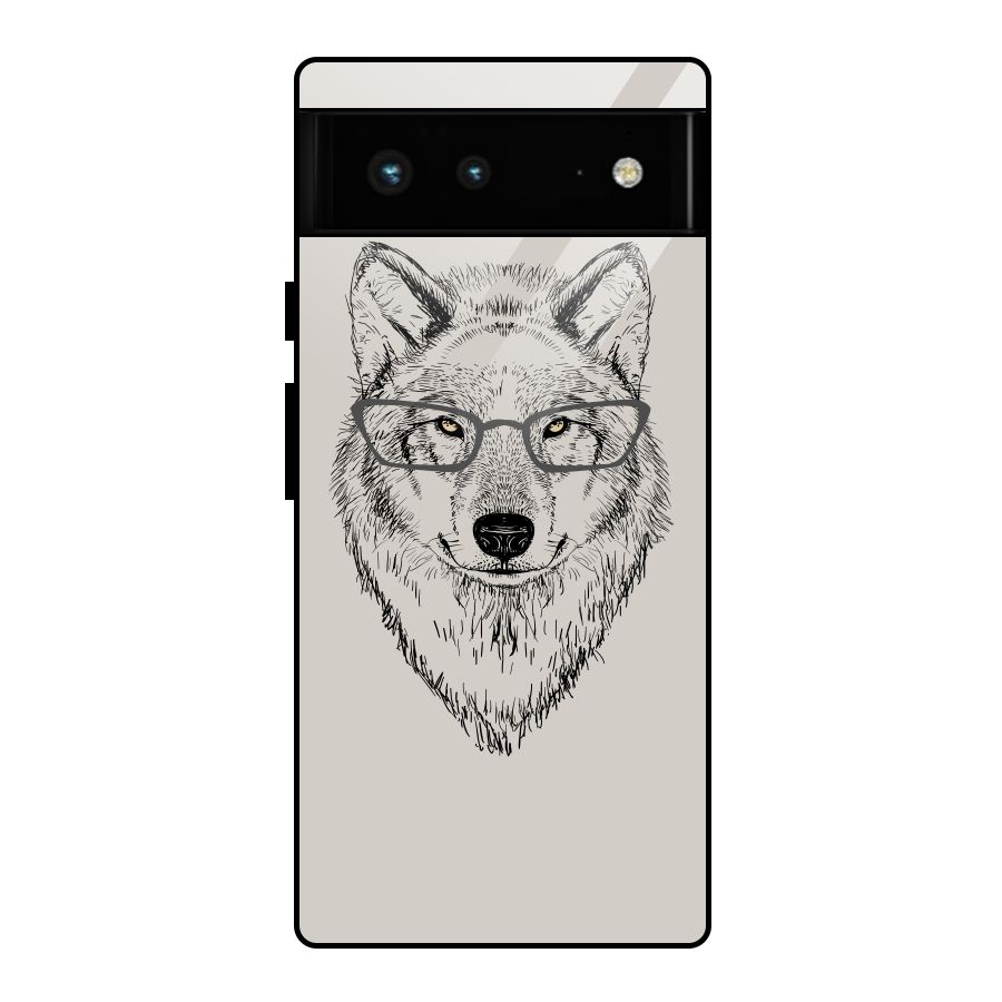Nerdy Wolf Glass Back Case for Google Pixel 6