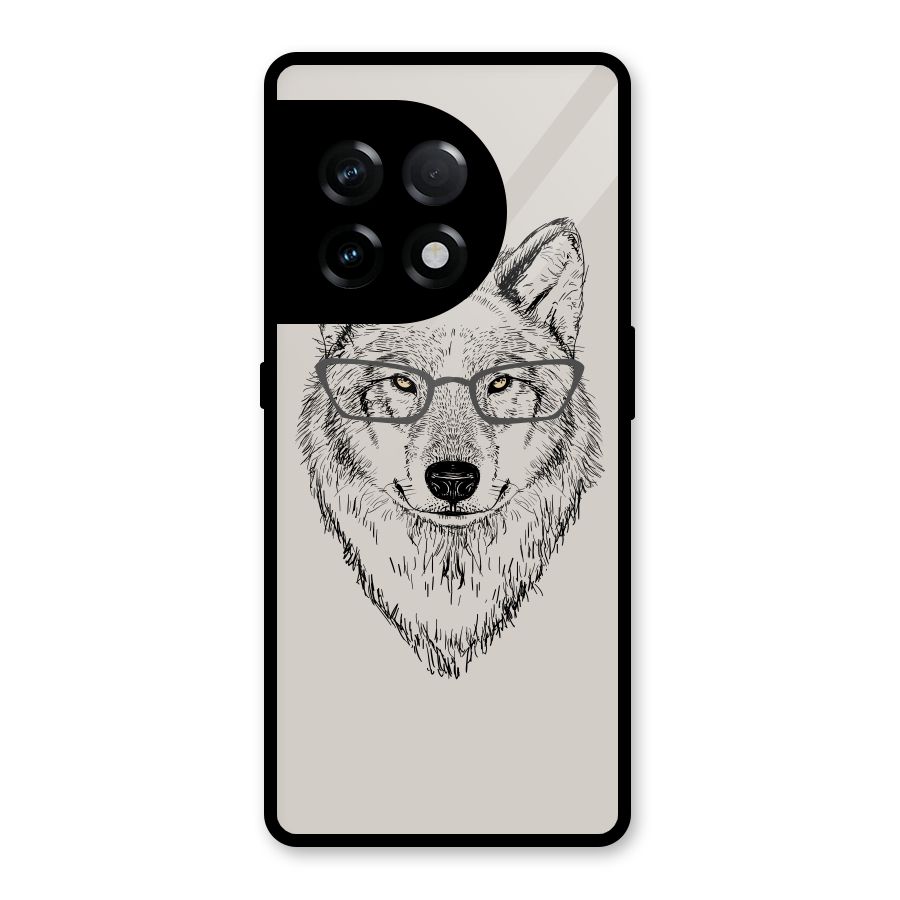 Nerdy Wolf Glass Back Case for OnePlus 11R