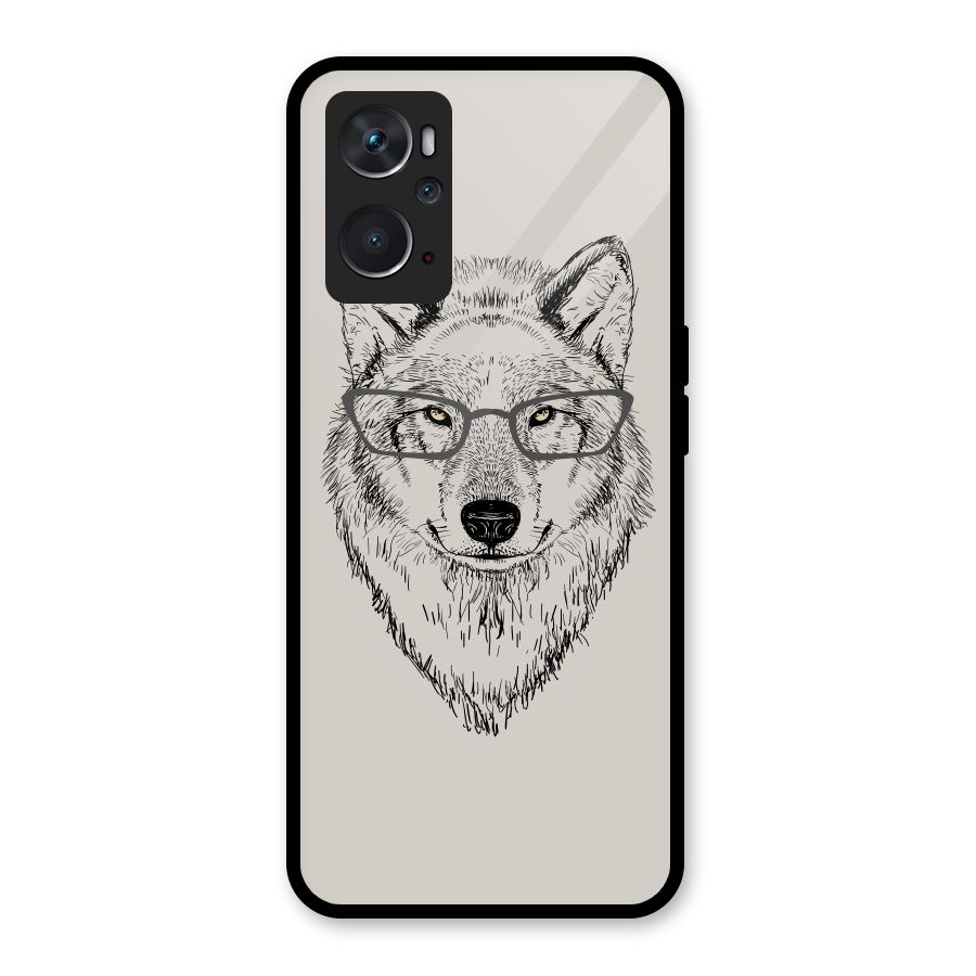 Nerdy Wolf Glass Back Case for Oppo K10 4G