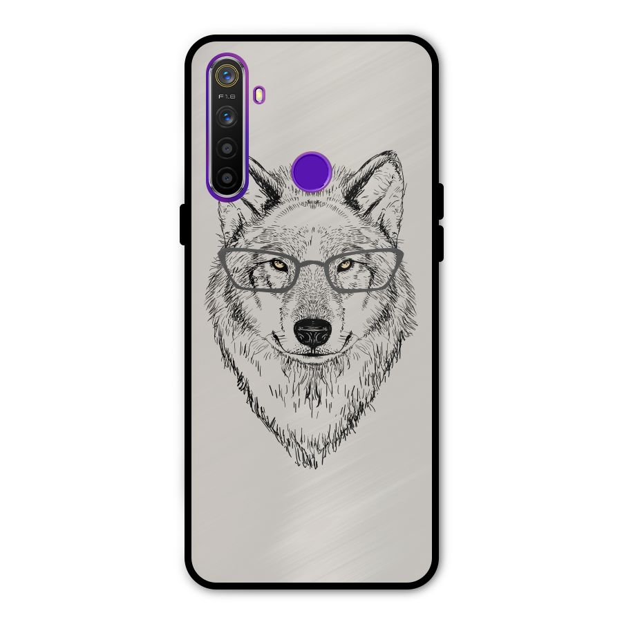 Nerdy Wolf Glass Back Case for Realme 5s