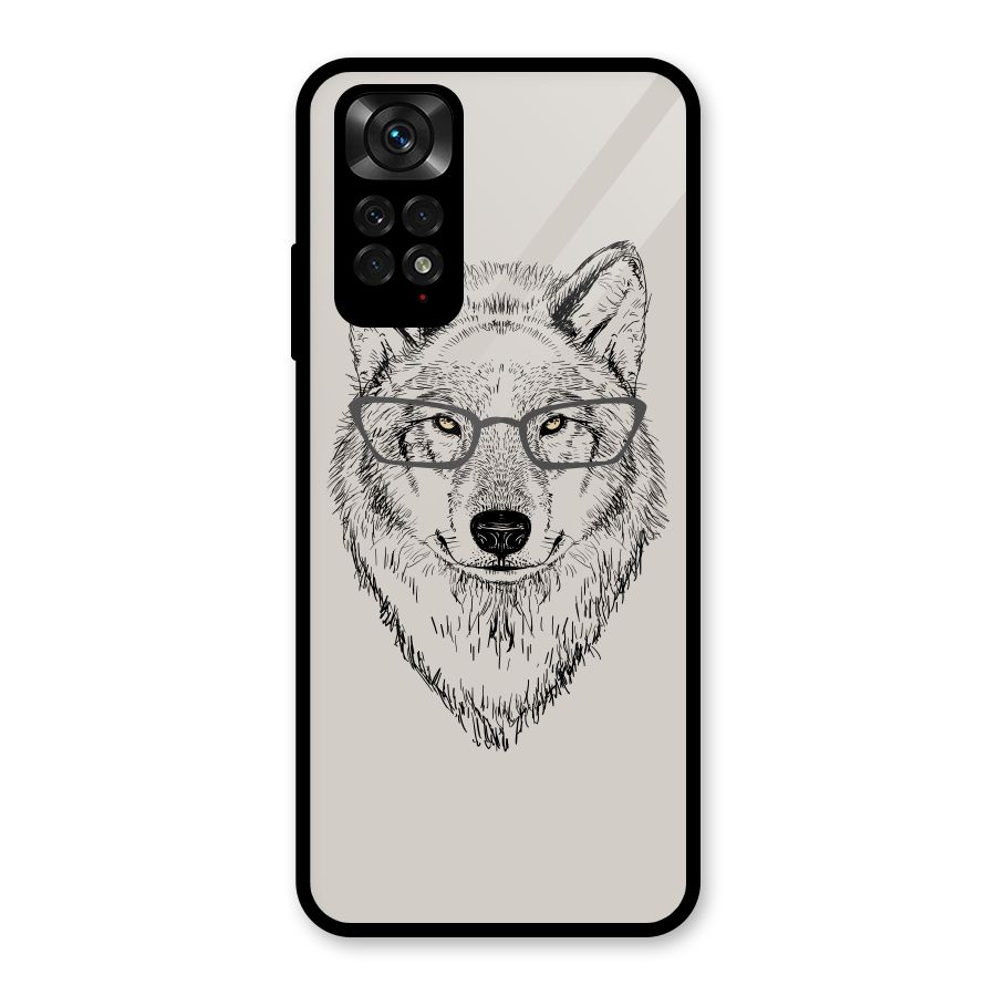 Nerdy Wolf Glass Back Case for Redmi Note 11S