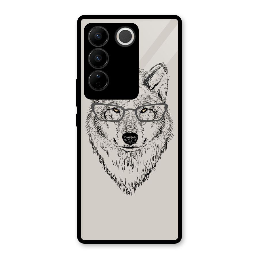 Nerdy Wolf Glass Back Case for Vivo V27