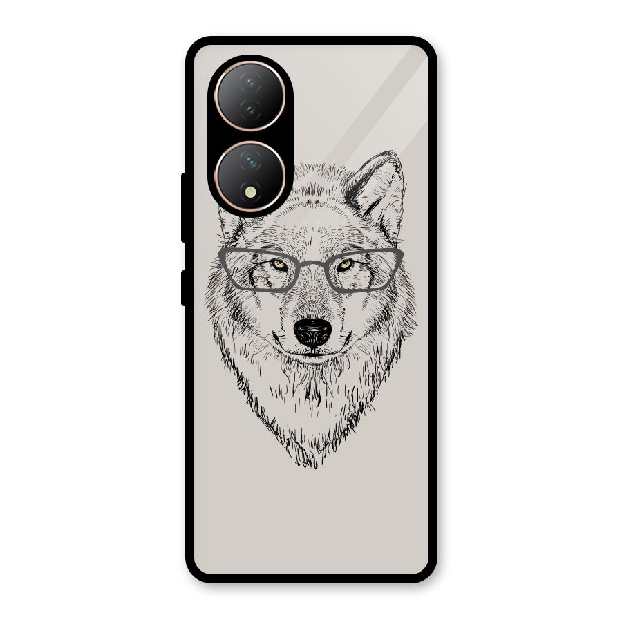 Nerdy Wolf Glass Back Case for Vivo Y100A