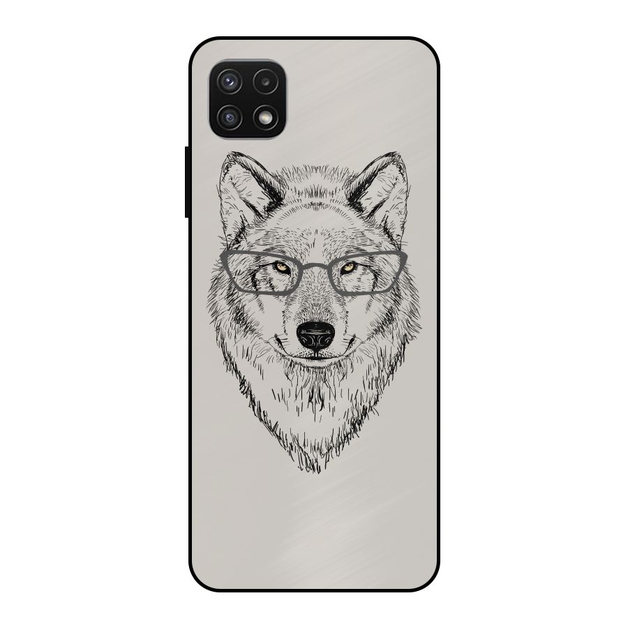 Nerdy Wolf Metal Back Case for Galaxy A22 5G