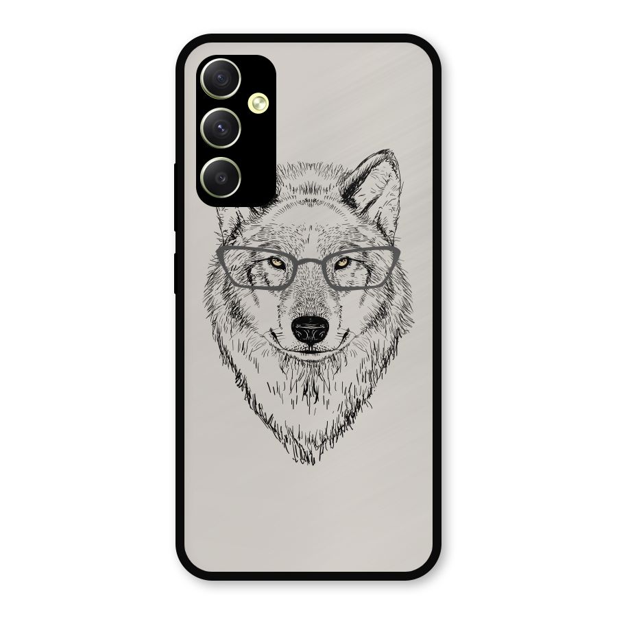 Nerdy Wolf Metal Back Case for Galaxy A34