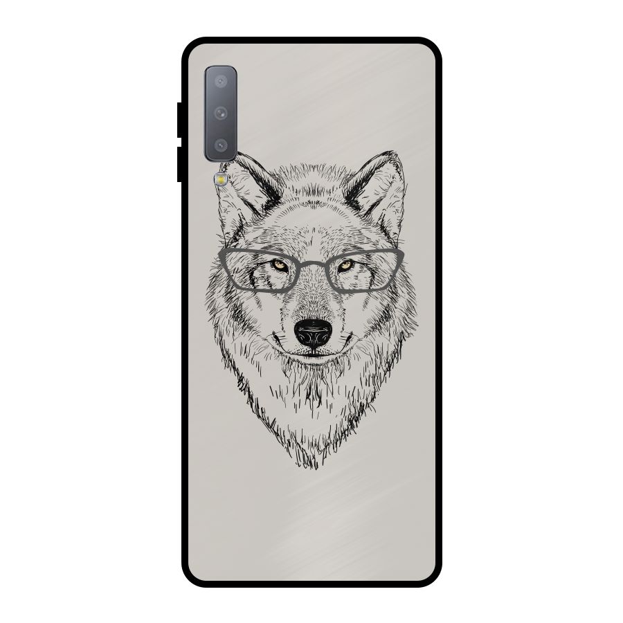 Nerdy Wolf Metal Back Case for Galaxy A7 (2018)