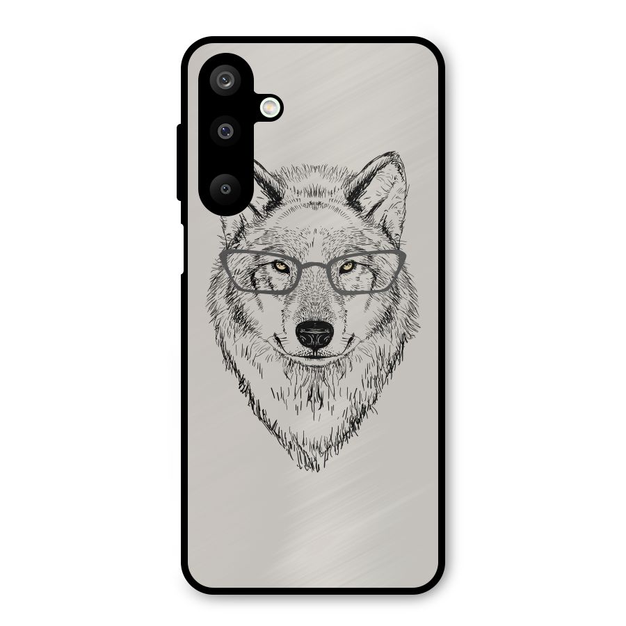 Nerdy Wolf Metal Back Case for Galaxy M16