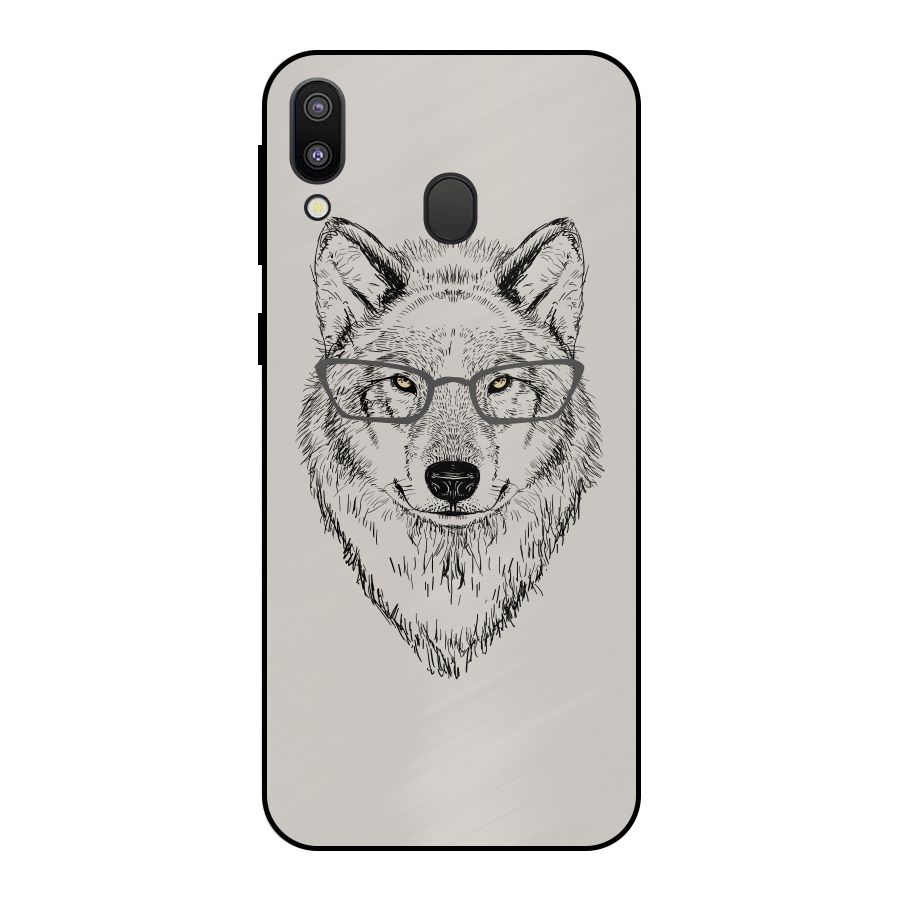Nerdy Wolf Metal Back Case for Galaxy M20
