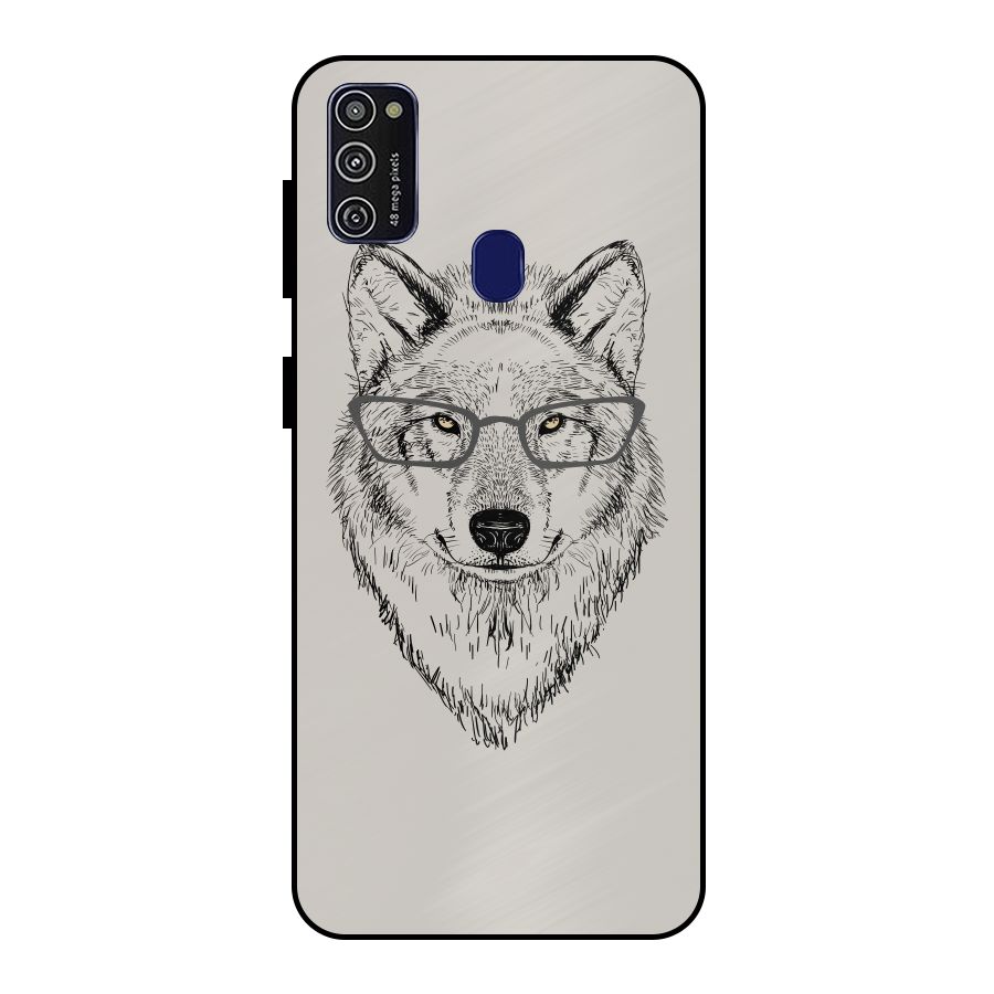 Nerdy Wolf Metal Back Case for Galaxy M21