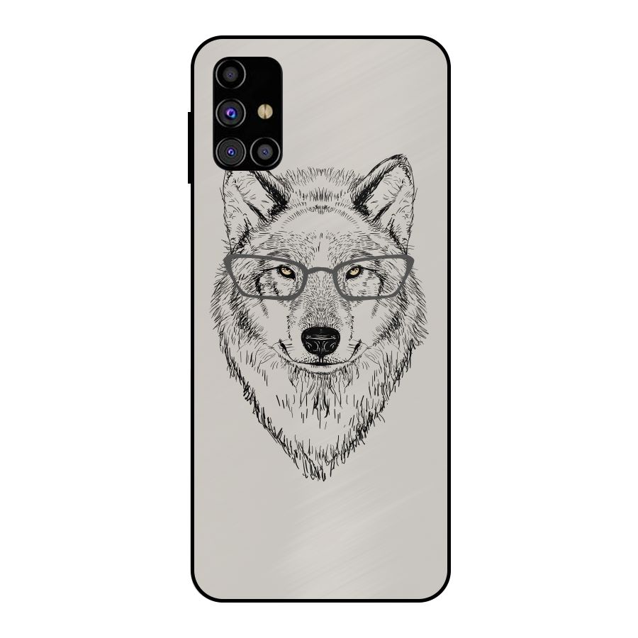 Nerdy Wolf Metal Back Case for Galaxy M31s