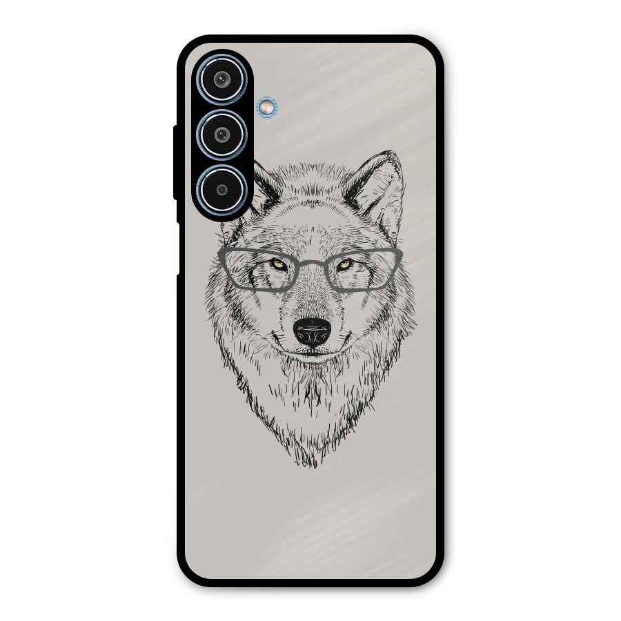 Nerdy Wolf Metal Back Case for Galaxy M35