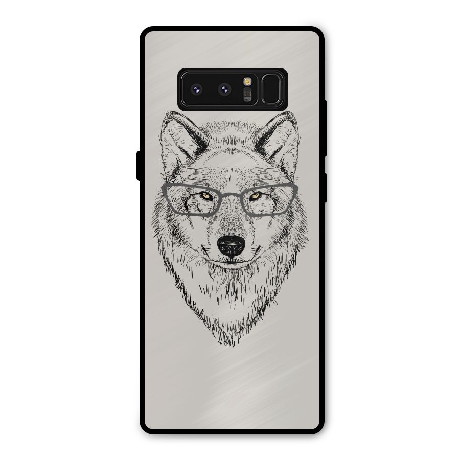 Nerdy Wolf Metal Back Case for Galaxy Note 8