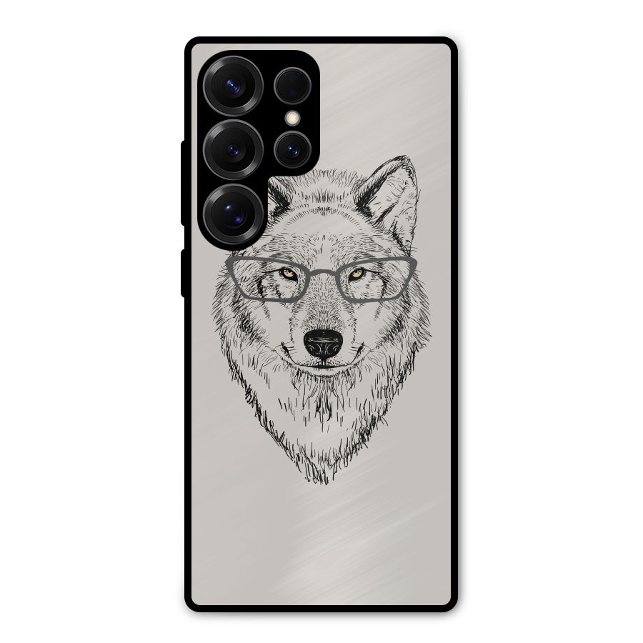 Nerdy Wolf Metal Back Case for Galaxy S25 Ultra