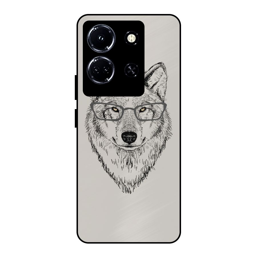 Nerdy Wolf Metal Back Case for Infinix Note 30 5G