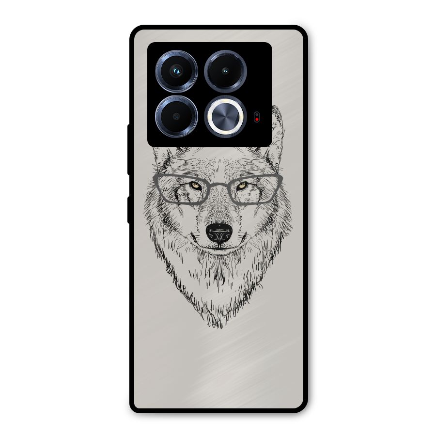 Nerdy Wolf Metal Back Case for Infinix Note 40 5G