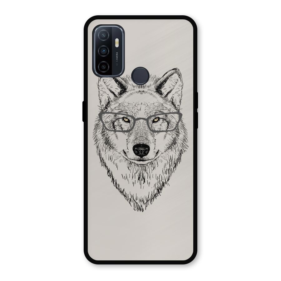 Nerdy Wolf Metal Back Case for Oppo A53
